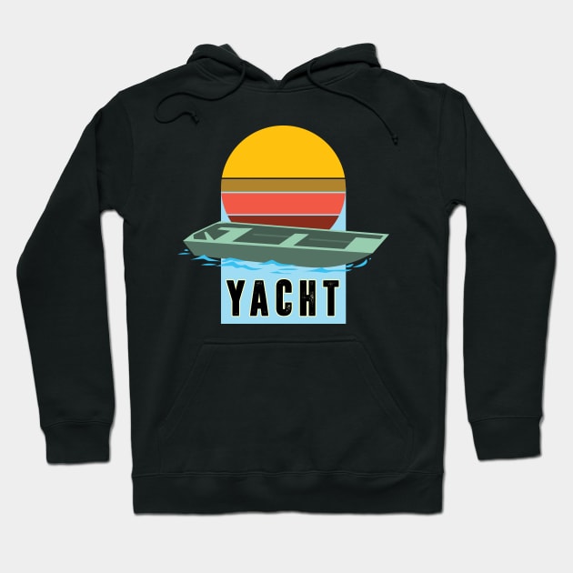 Funny Jon Boat Lake Sunset Design - Yacht Hoodie by ScottsRed